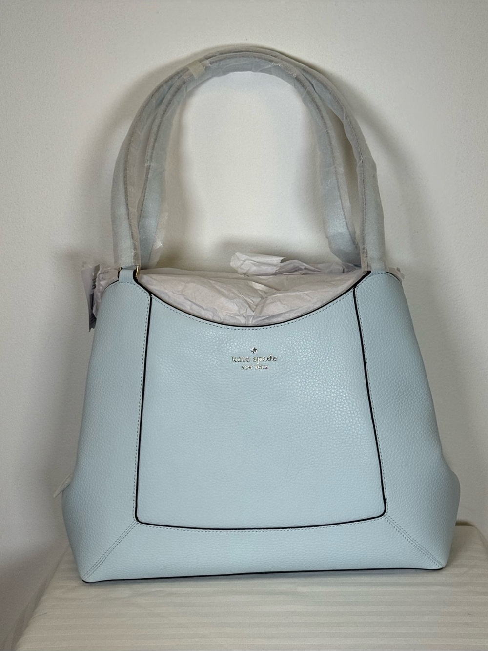 New! Kate Spade ‘Lena’ Large Triple Compartment Pebbled Leather Shoulder Bag